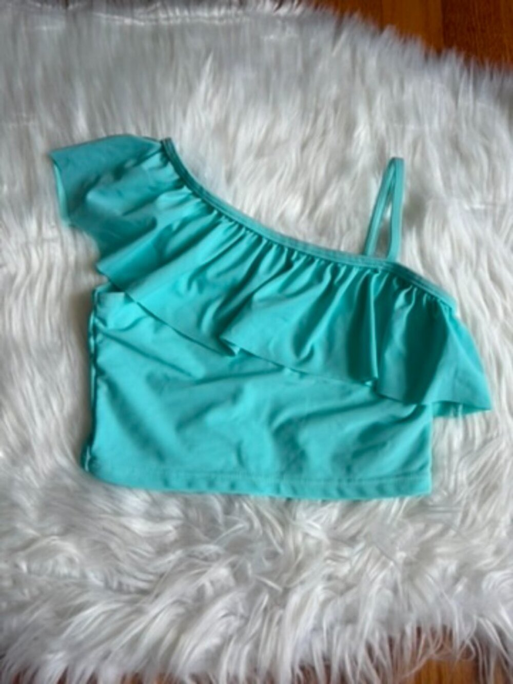 RuffleButts Blue Ruffle Tankini Top Girls 5